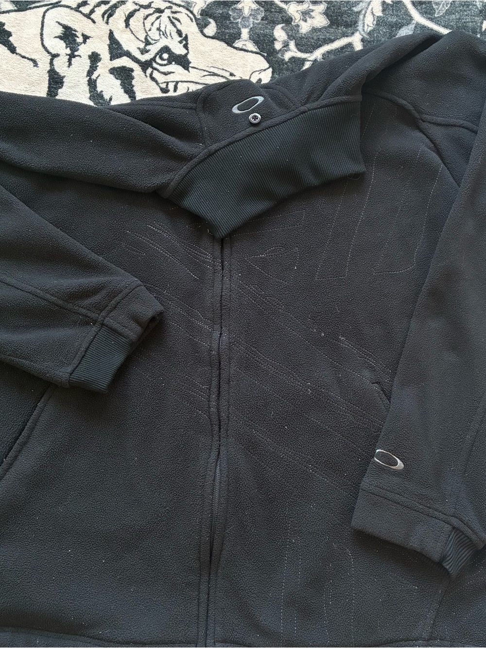 010 - VINTAGE 00s OAKLEY Y2K BLACK FLEECE FA08 ZIP UP JACKET